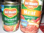 The stewed tomatoes and meat sauce
