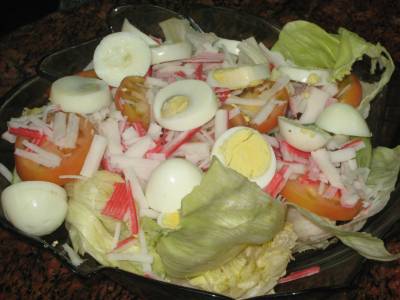 Special crab salad with creamy mayo